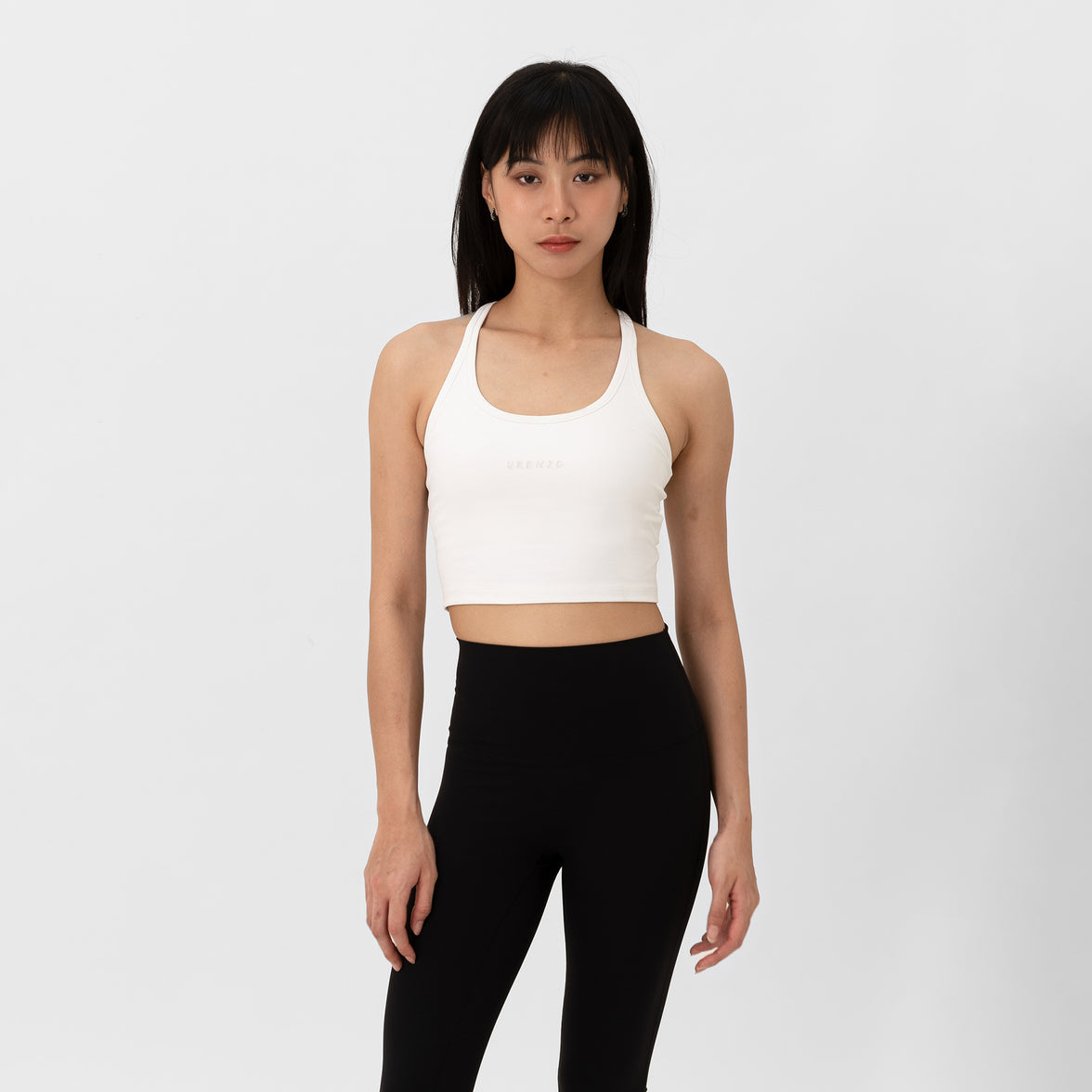 Off Duty Racer Bra Tank - White
