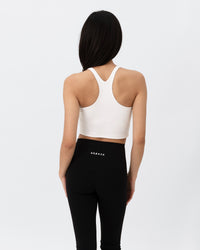 Off Duty Racer Bra Tank - White