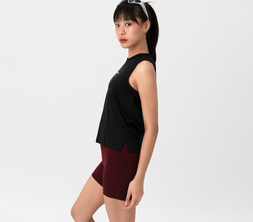 Classic Loose Crop Tank - Black