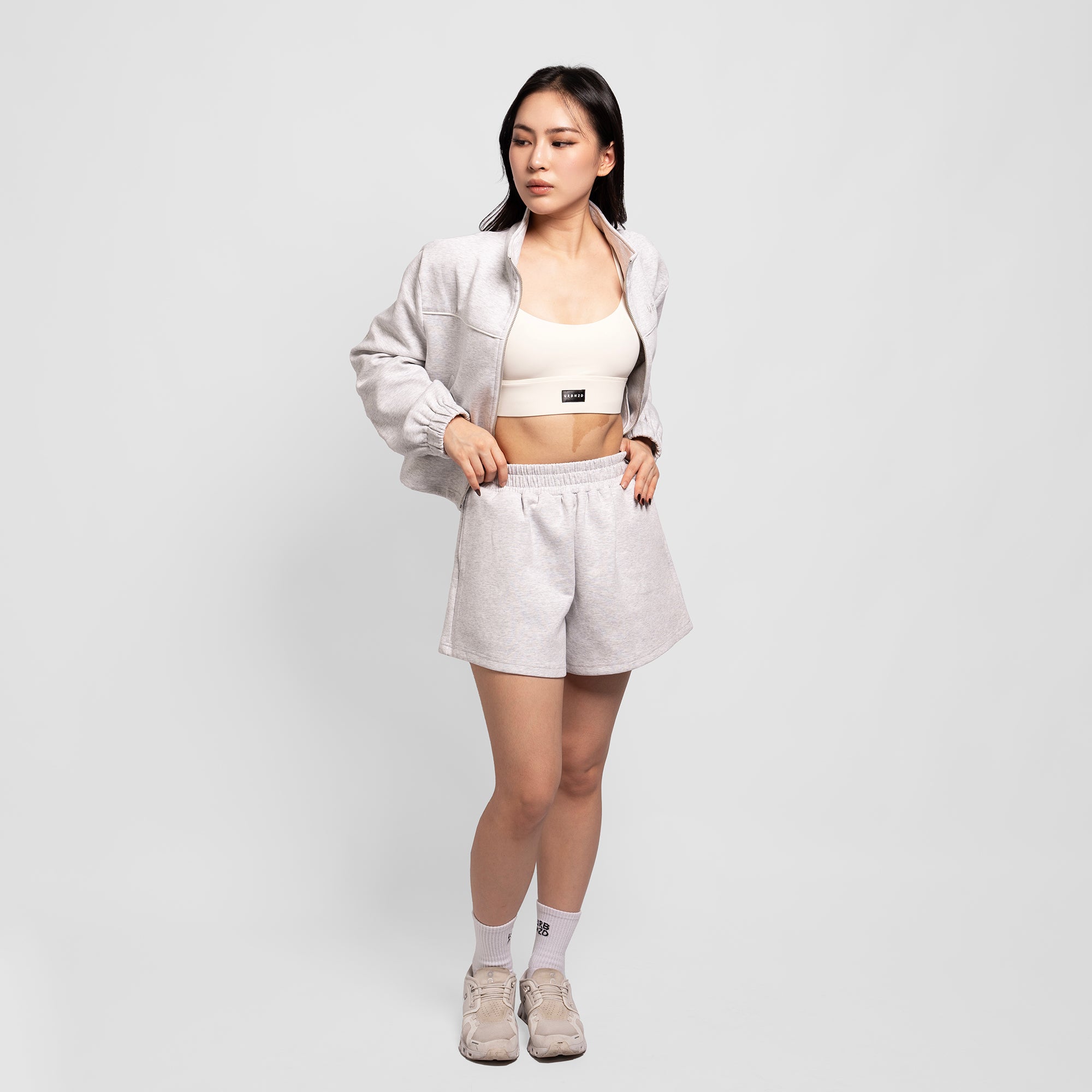 Urbnzd Classic Slack Shorts - Snow Marl