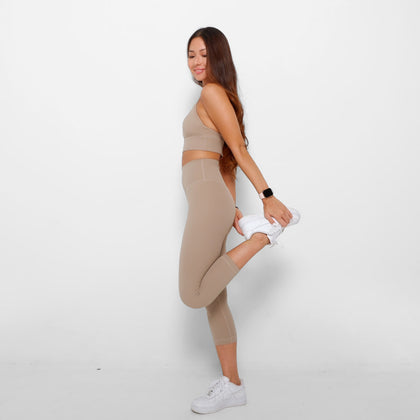 Revitalise 7/8 Highrise Leggings - Oat - Urbanized Co. S