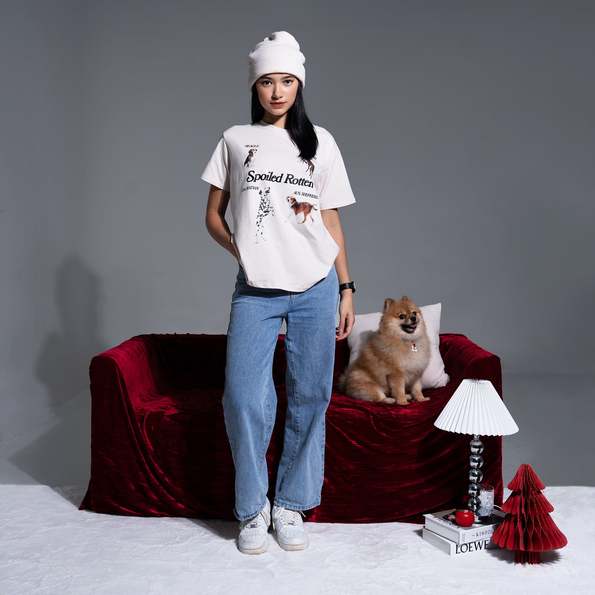 Spoiled Rotten Dog Oversized Tee - Cream - Urbanized Co. S