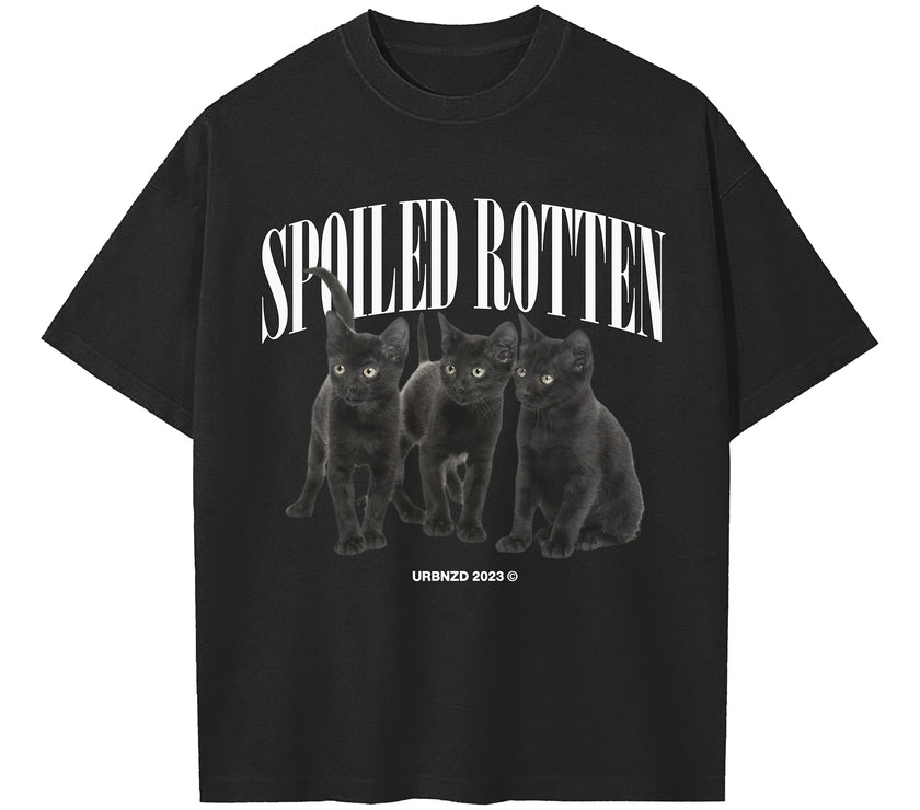 Spoiled Rotten Cat Oversized Tee - Black - Urbanized Co. S