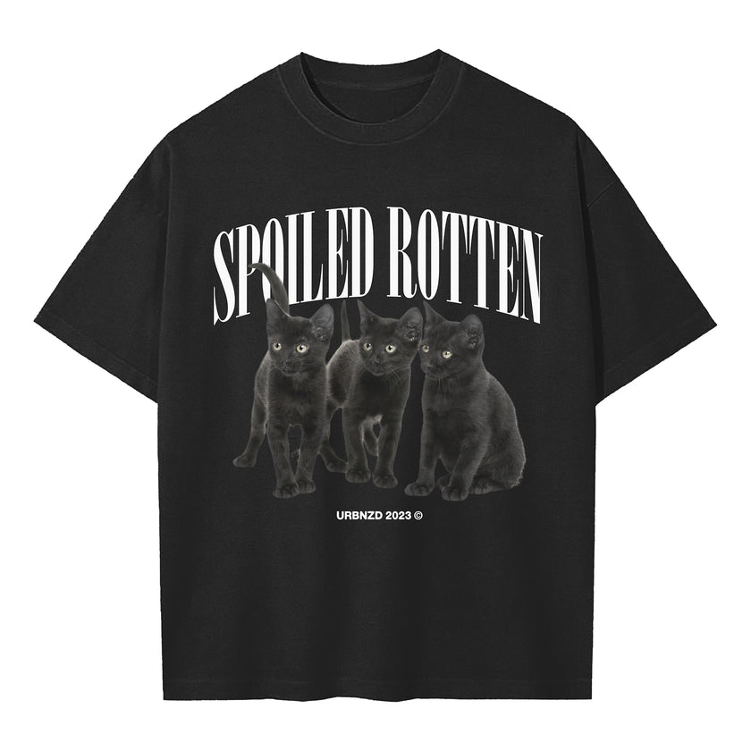 Spoiled Rotten Cat Oversized Tee - Black - Urbanized Co. S
