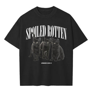 Spoiled Rotten Cat Oversized Tee - Black - Urbanized Co. S