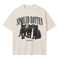 Spoiled Rotten Cat Oversized Tee - Cream - Urbanized Co. S