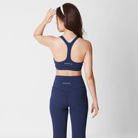 BACKORDER: Rylie Racerback Bra - Urbanized Co. Midnight / S