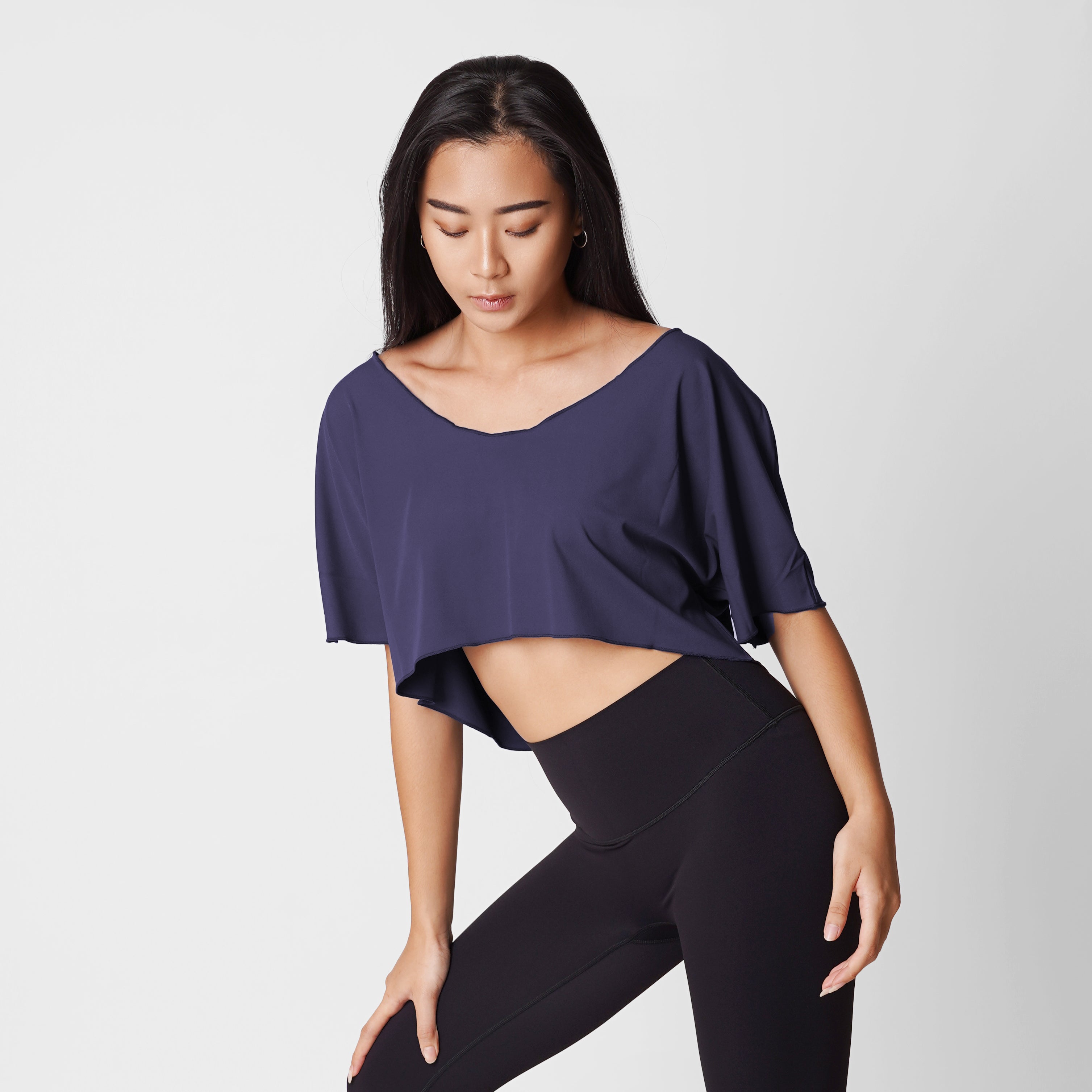 Oversized Slouchy Crop- Midnight - Urbanized Co. S/M