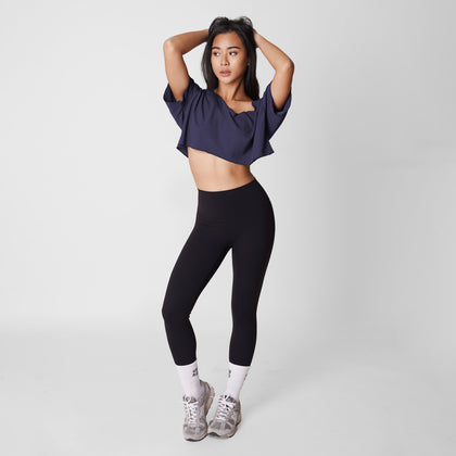 Oversized Slouchy Crop- Midnight - Urbanized Co. S/M